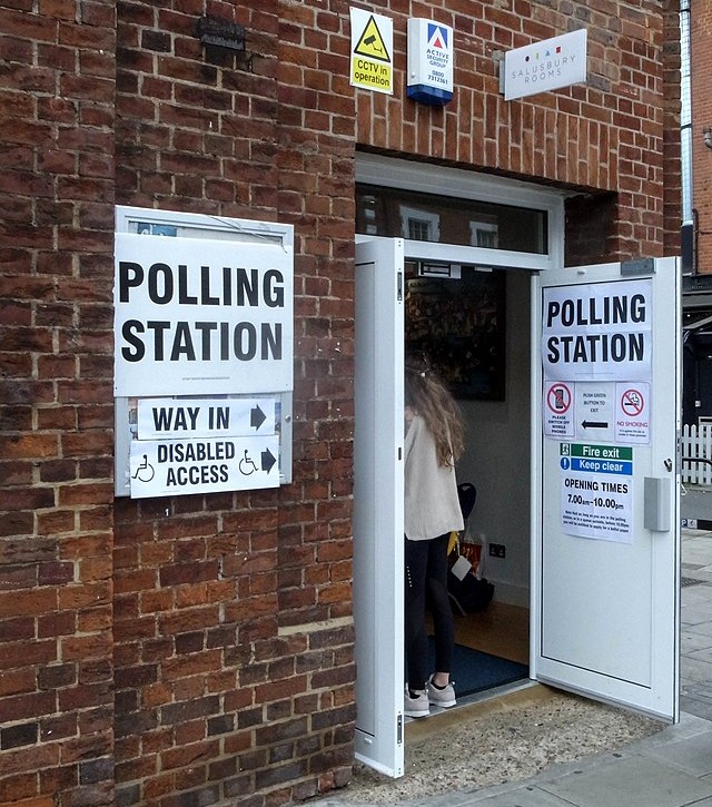 London polling station at the general election in 2017.