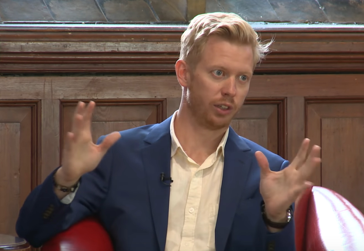 Reddit CEO and co-founder Steve Huffman speaking at the Oxford Union in 2019.