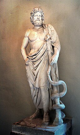 Statue of Asclepius, god of medicine.