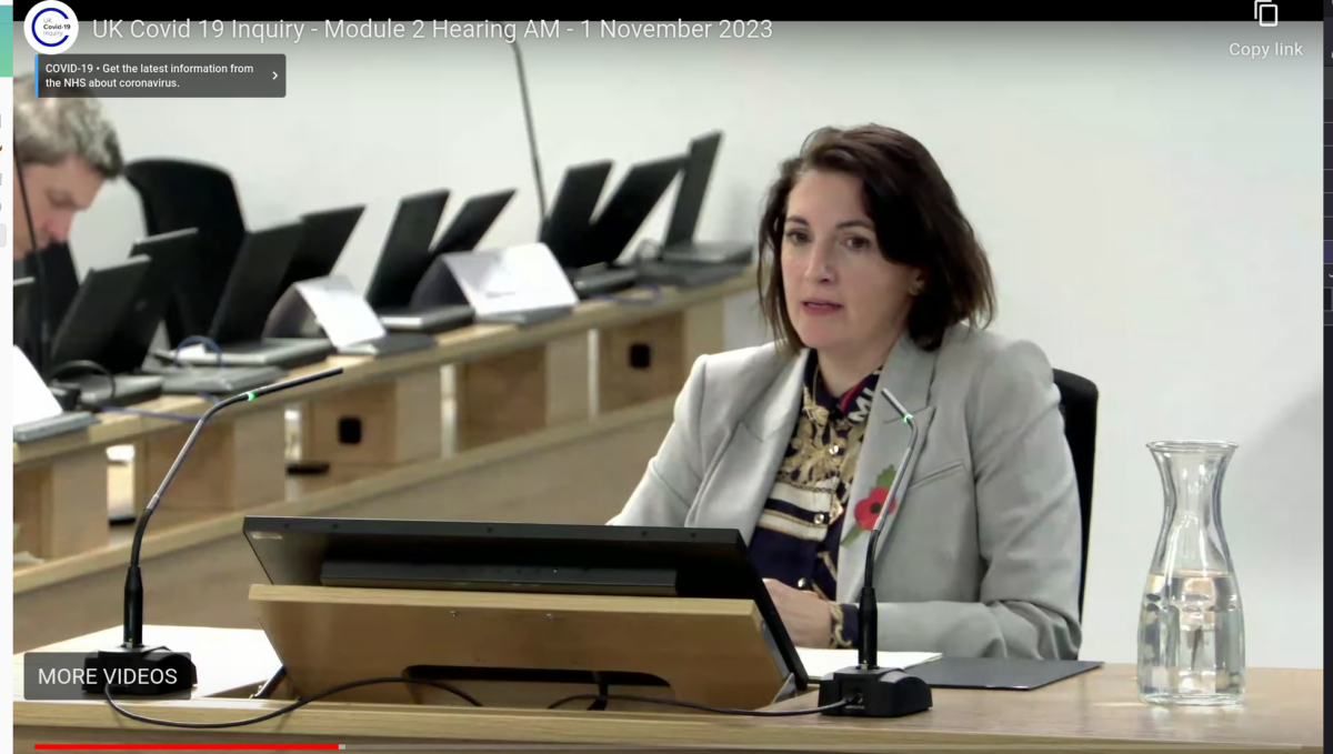 Former deputy cabinet secretary Helen MacNamara testifying for the Covid Inquiry