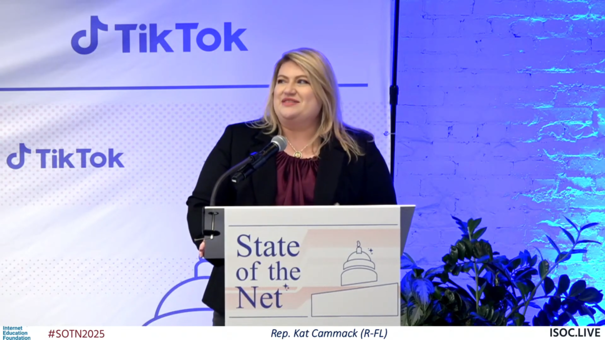 US Representative Kat Cammack (R-FL) speaks at State of the Net.